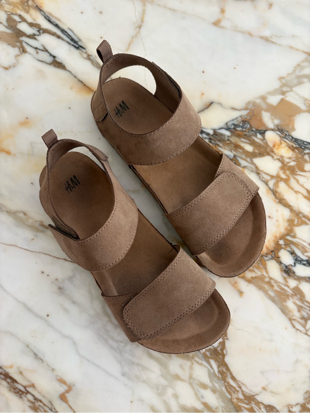H&M Kids Tan Strappy Velcro Sandals
